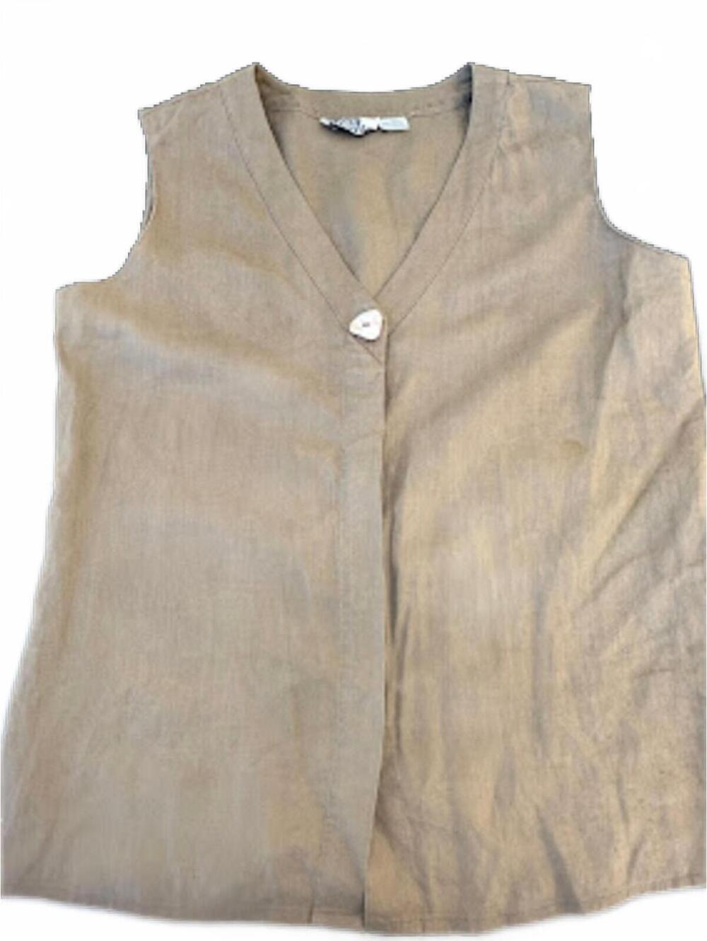 Regina Porter 100% Linen Vest Top Size 8